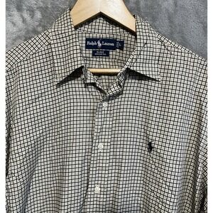 Ralph Lauren Blake Large Long Sleeve Plaid Button Shirt Lightweight green Blue